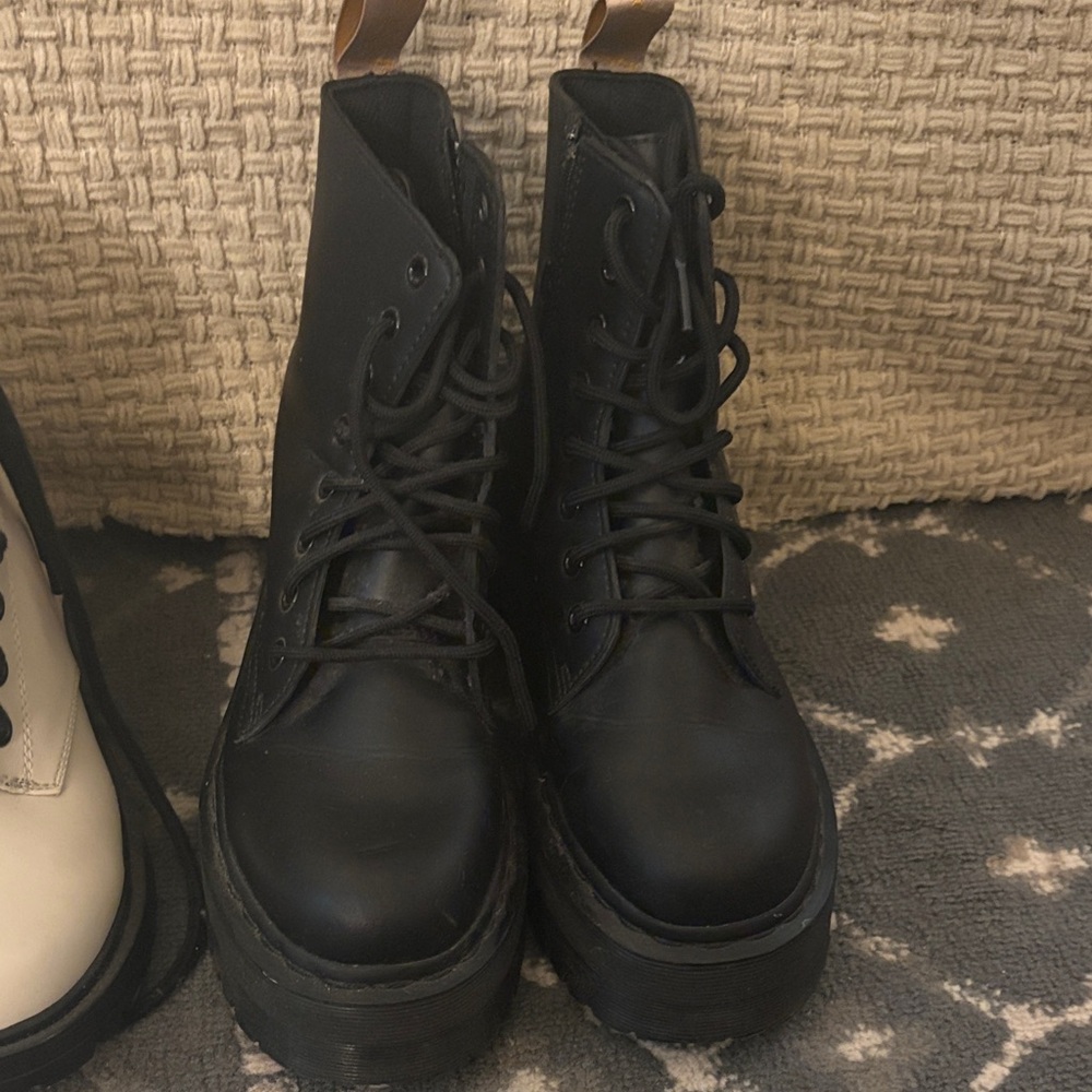 Sleek Doc Marten Platform Black Women's Combat Boots